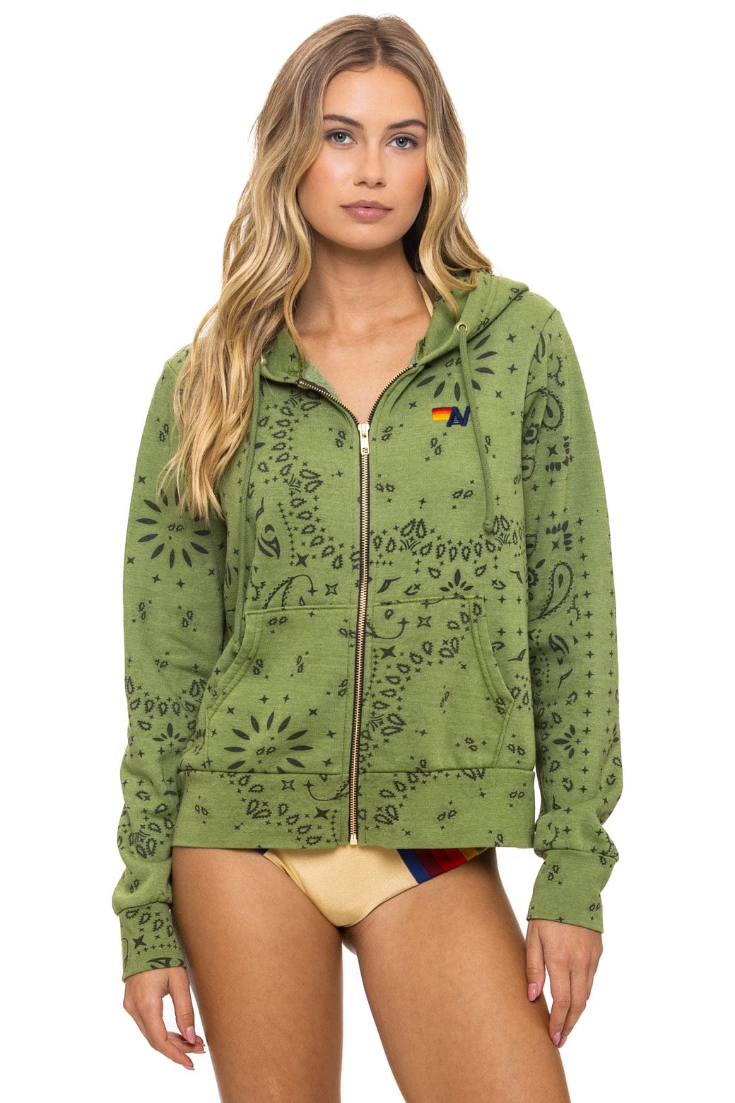 Classic BANDANA ZIP HOODIE - JUNGLE GREEN