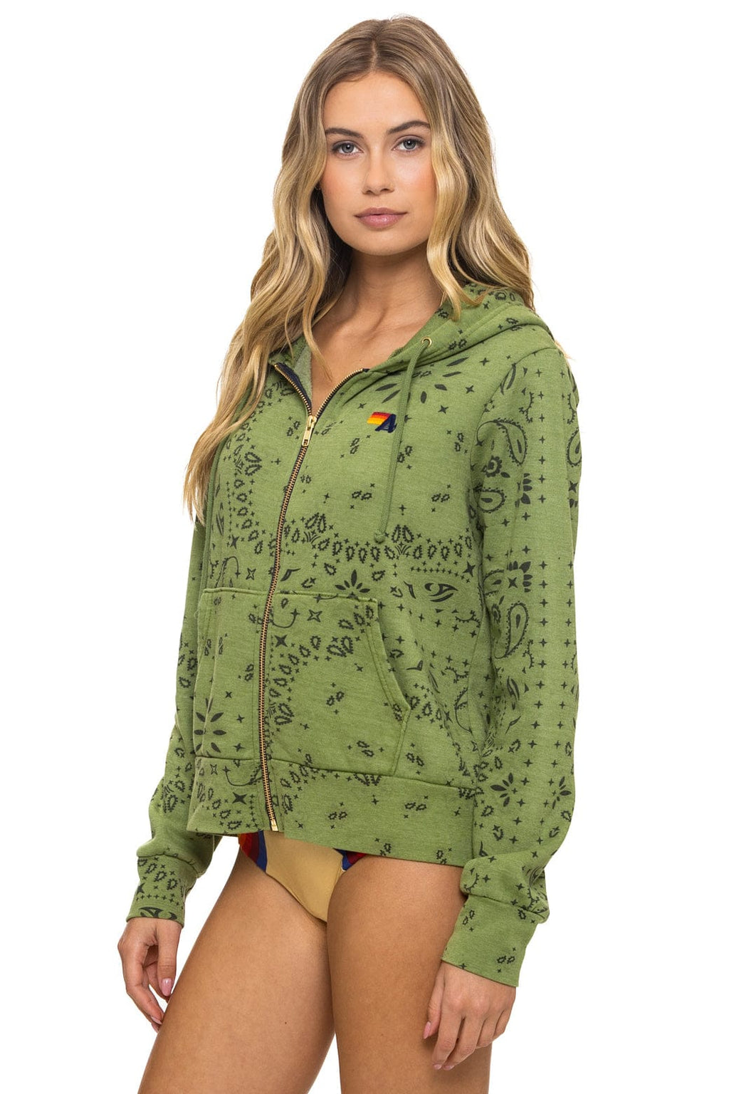 Classic BANDANA ZIP HOODIE - JUNGLE GREEN