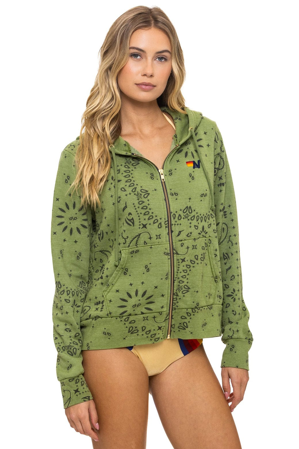 Classic BANDANA ZIP HOODIE - JUNGLE GREEN
