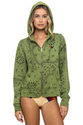 Classic BANDANA ZIP HOODIE - JUNGLE GREEN