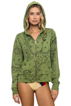 Classic BANDANA ZIP HOODIE - JUNGLE GREEN