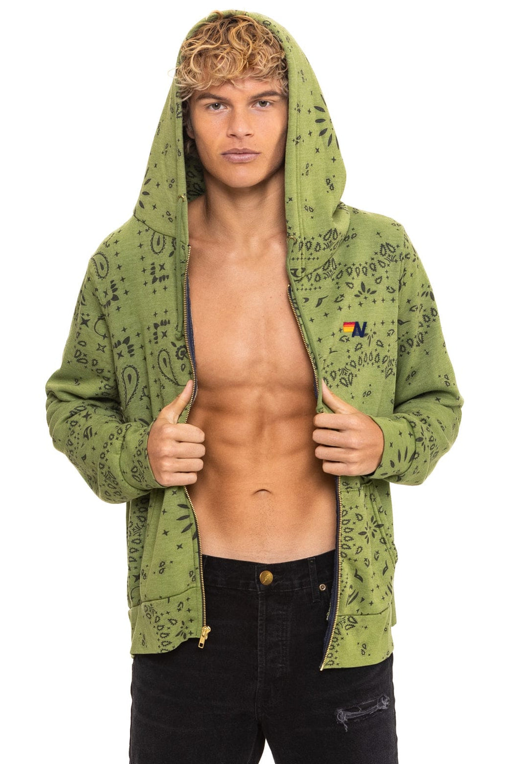 Classic BANDANA ZIP HOODIE - JUNGLE GREEN