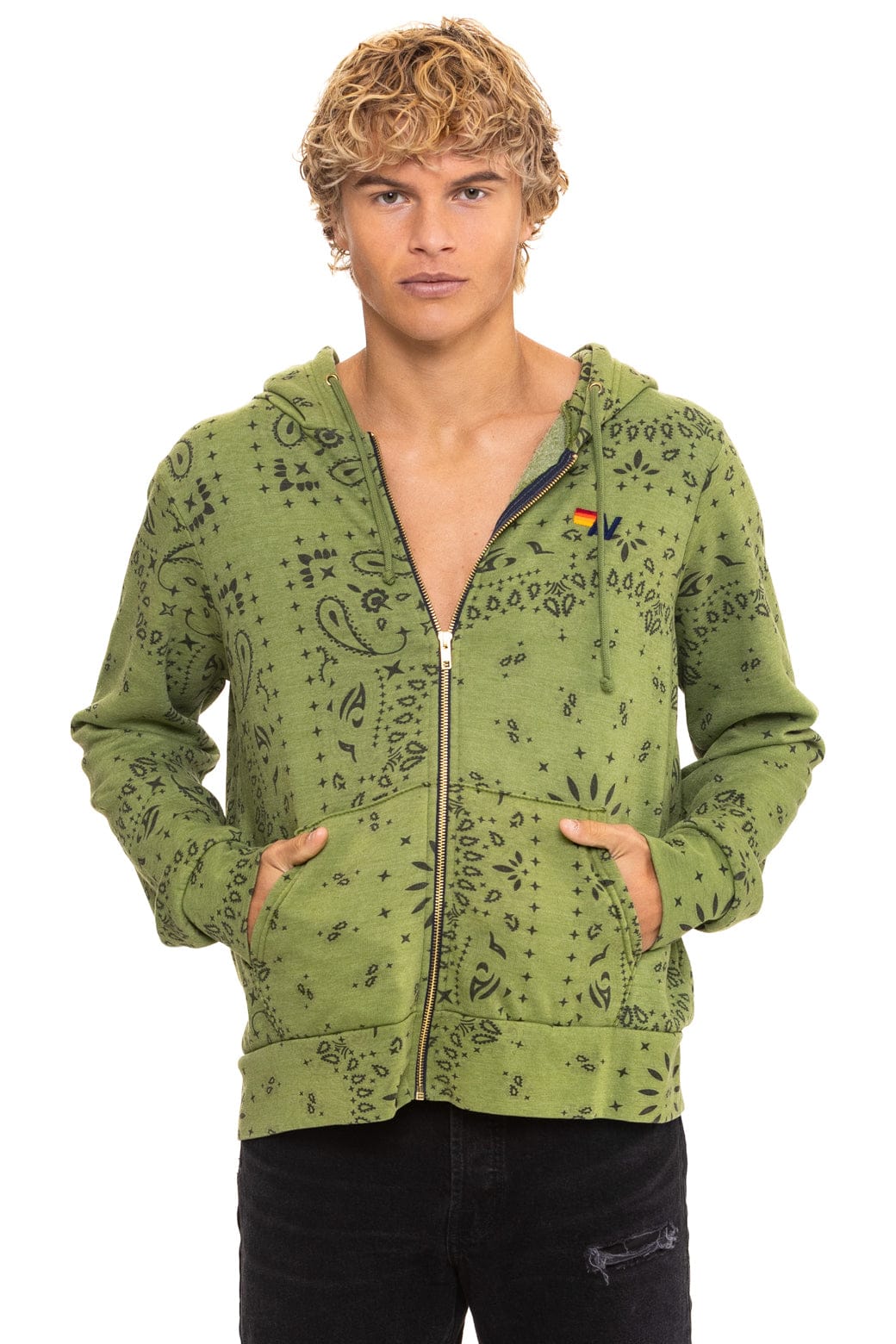 Classic BANDANA ZIP HOODIE - JUNGLE GREEN
