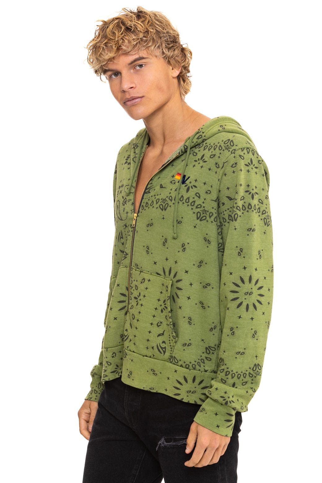 Classic BANDANA ZIP HOODIE - JUNGLE GREEN
