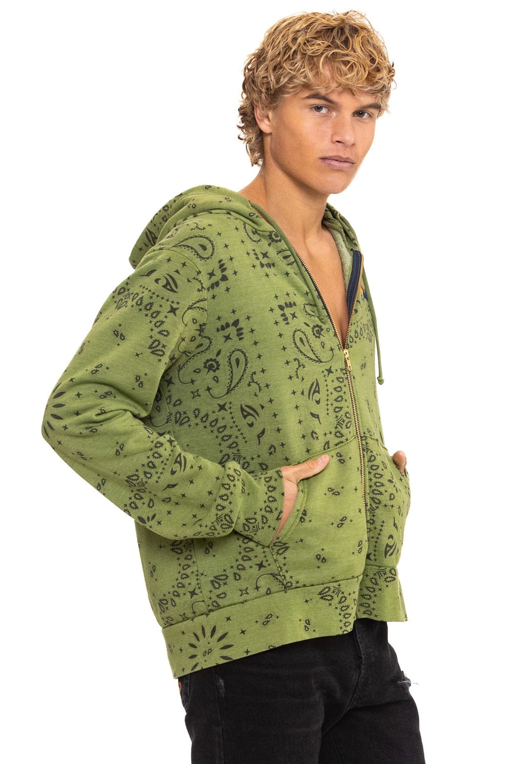 Classic BANDANA ZIP HOODIE - JUNGLE GREEN