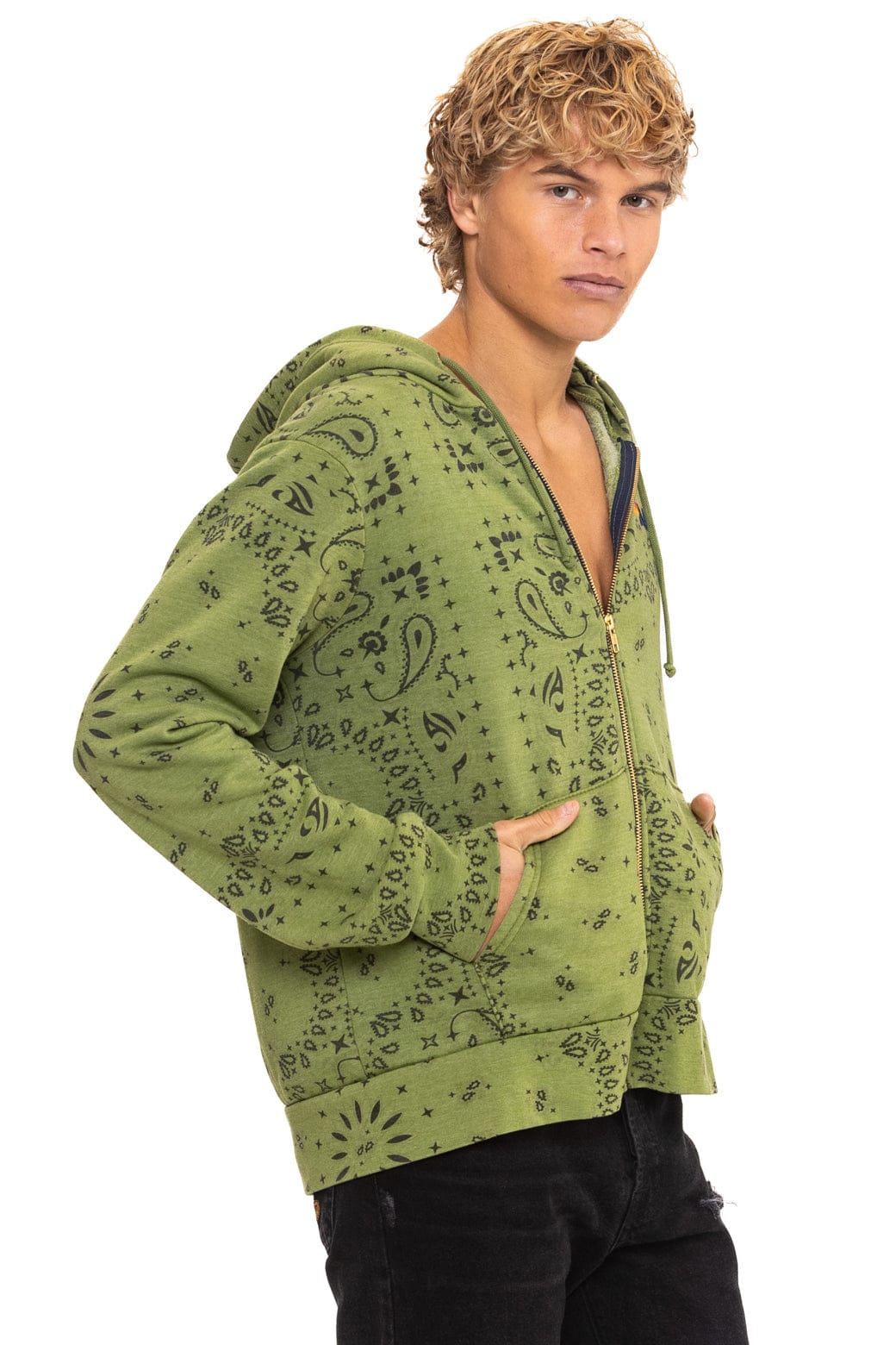 Classic BANDANA ZIP HOODIE - JUNGLE GREEN