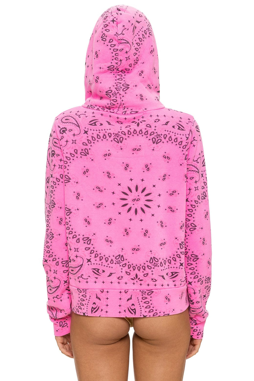 Classic BANDANA ZIP HOODIE - NEON PINK