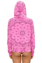 Classic BANDANA ZIP HOODIE - NEON PINK