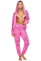 Classic BANDANA ZIP HOODIE - NEON PINK