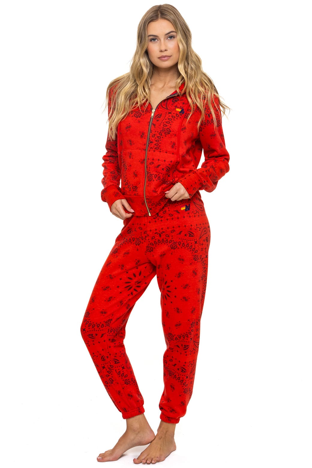 Classic BANDANA ZIP HOODIE - RED