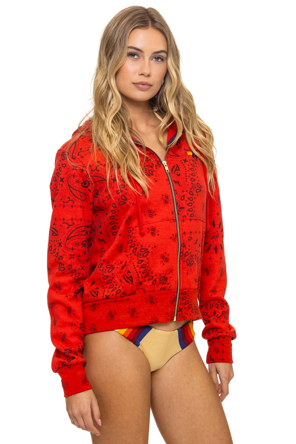 Classic BANDANA ZIP HOODIE - RED