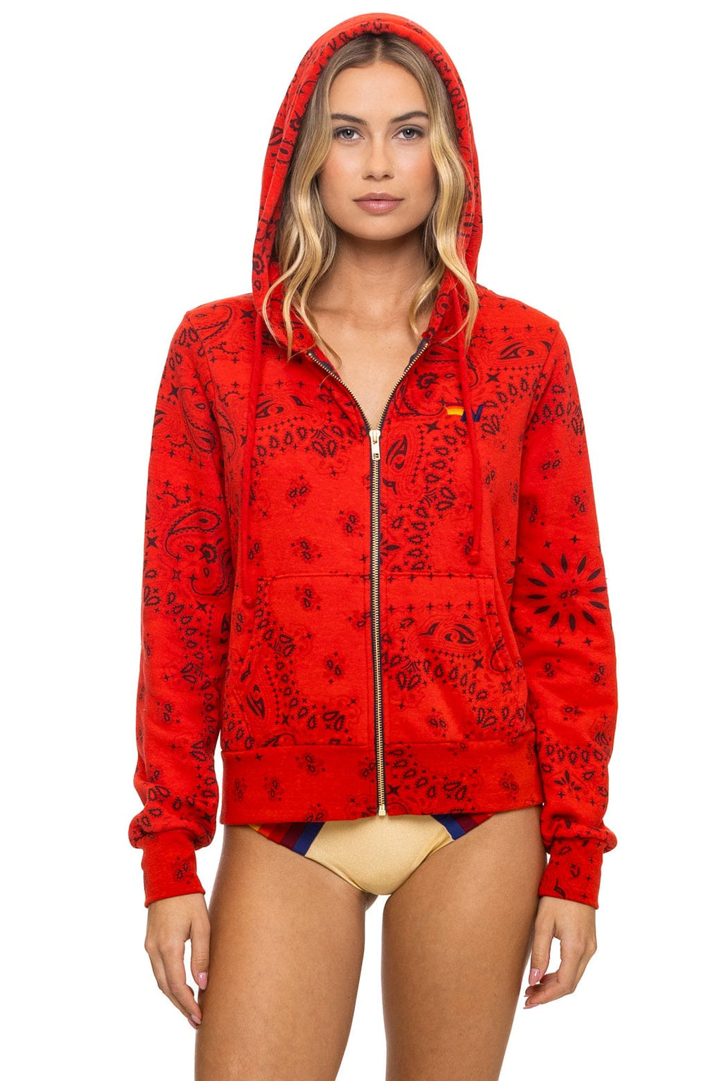 Classic BANDANA ZIP HOODIE - RED