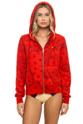 Classic BANDANA ZIP HOODIE - RED