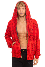 Classic BANDANA ZIP HOODIE - RED
