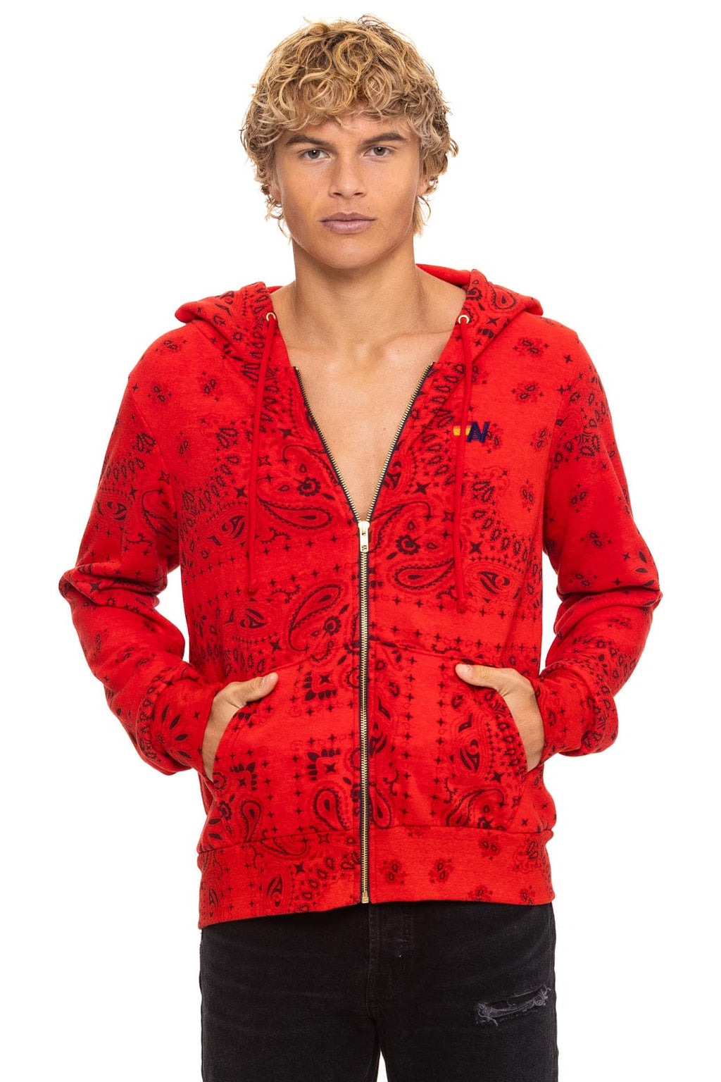 Classic BANDANA ZIP HOODIE - RED