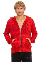 Classic BANDANA ZIP HOODIE - RED
