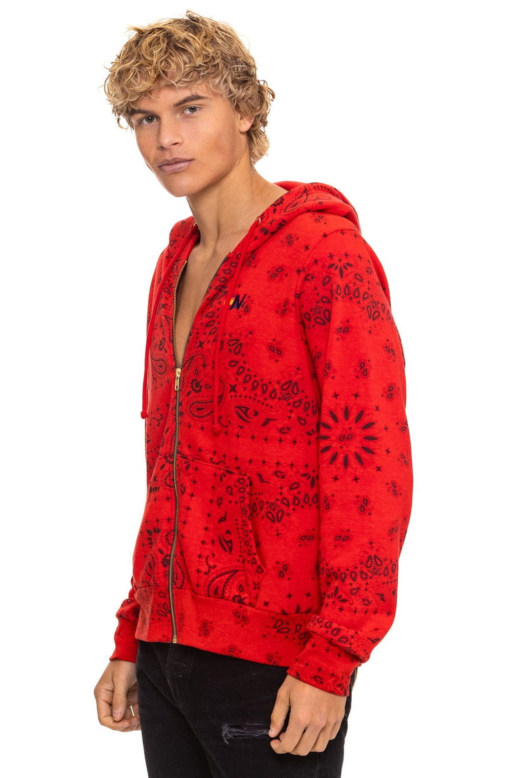 Classic BANDANA ZIP HOODIE - RED