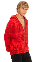 Classic BANDANA ZIP HOODIE - RED