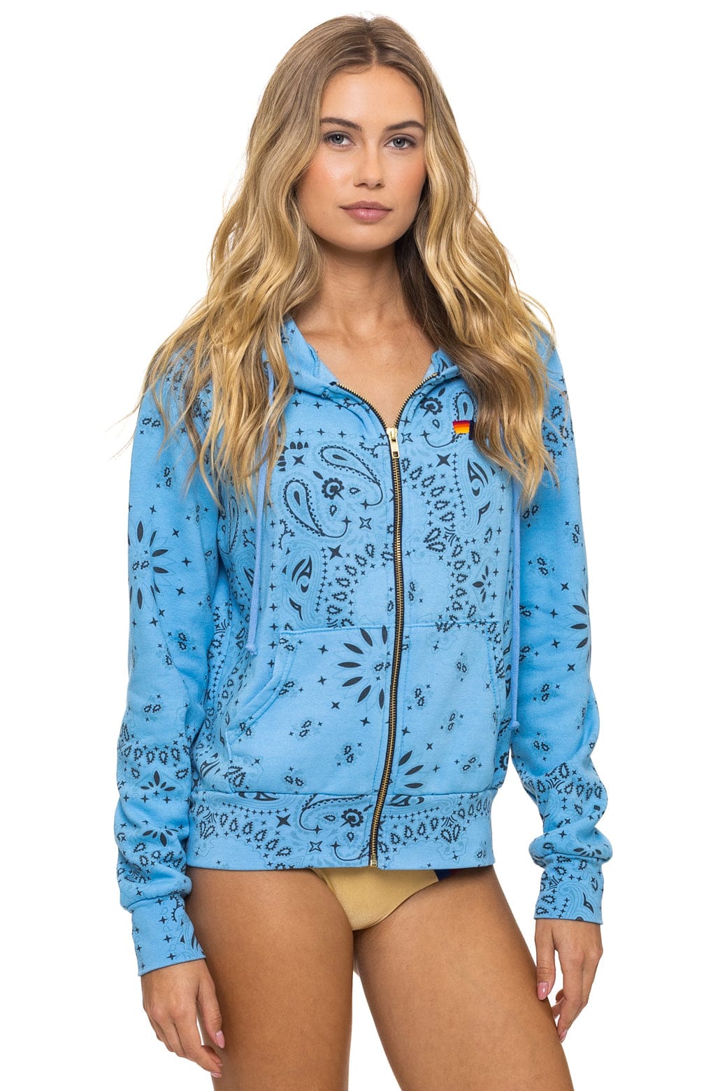 Classic BANDANA ZIP HOODIE - SKY