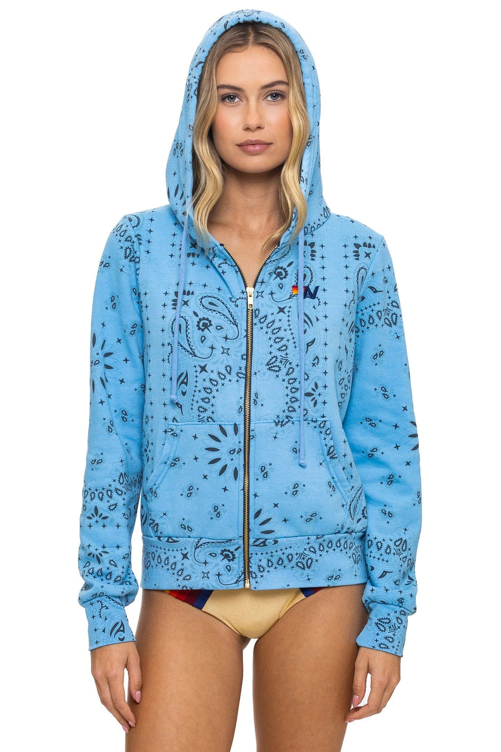Classic BANDANA ZIP HOODIE - SKY