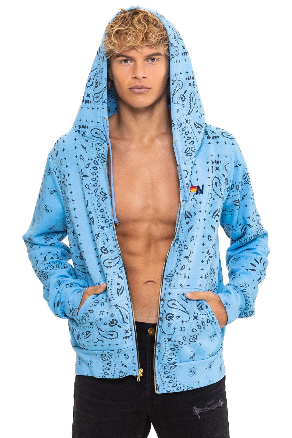 Classic BANDANA ZIP HOODIE - SKY