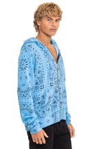 Classic BANDANA ZIP HOODIE - SKY