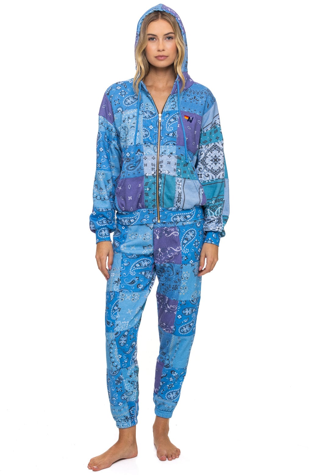 Classic BANDANA QUILTED SWEATPANTS - BLUE