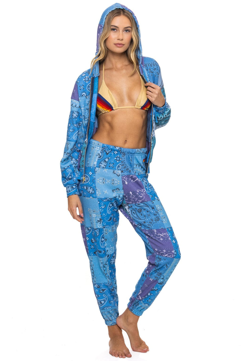Classic BANDANA QUILTED SWEATPANTS - BLUE
