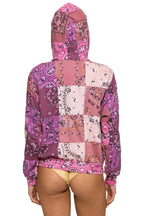 Classic BANDANA QUILTED RELAXED ZIP HOODIE - PINK
