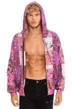Classic BANDANA QUILTED RELAXED ZIP HOODIE - PINK