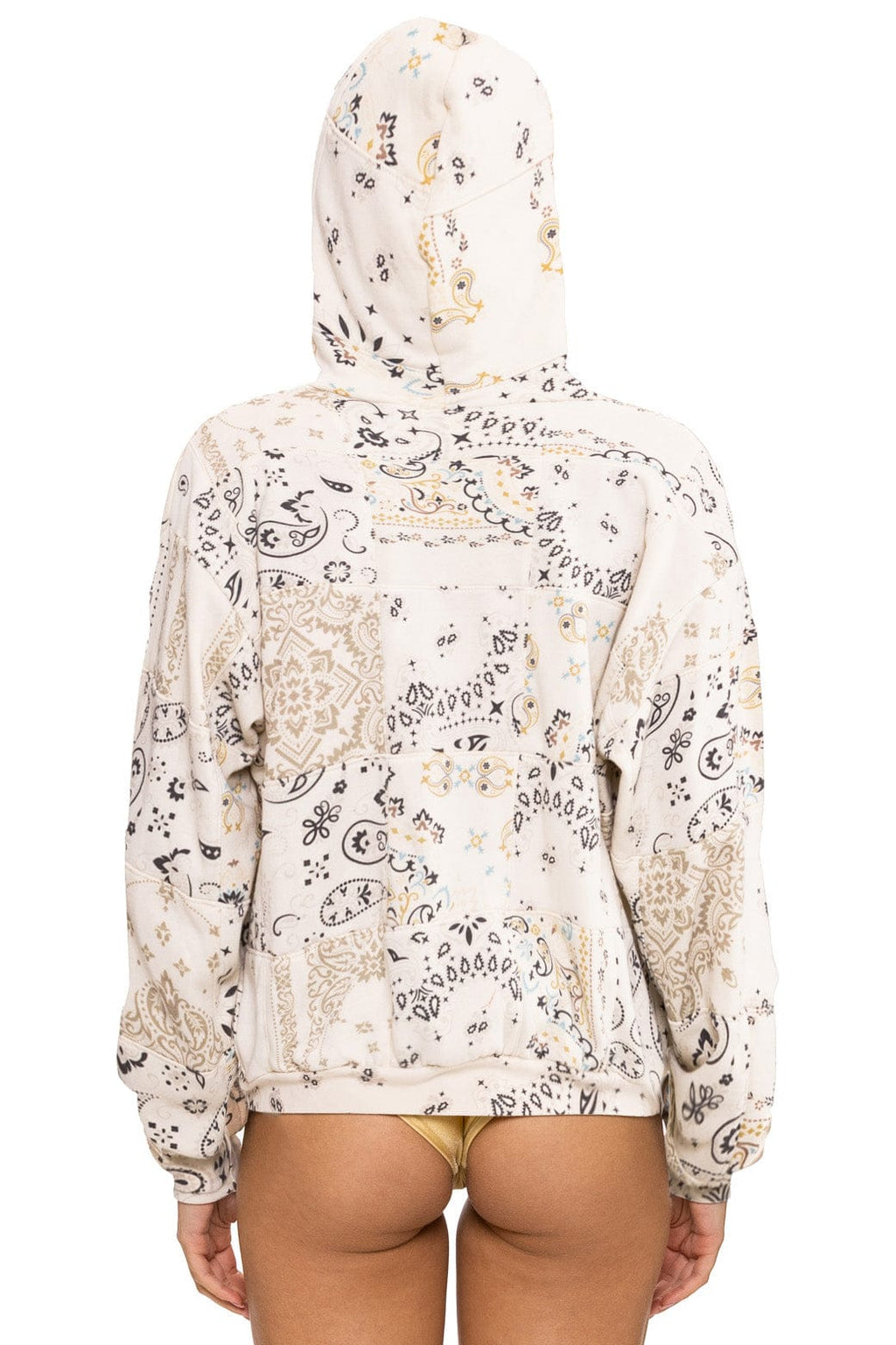Classic BANDANA QUILTED RELAXED ZIP HOODIE - VINTAGE WHITE