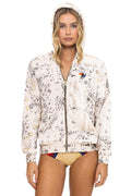 Classic BANDANA QUILTED RELAXED ZIP HOODIE - VINTAGE WHITE