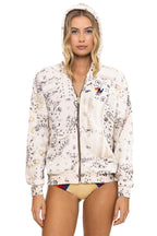 Classic BANDANA QUILTED RELAXED ZIP HOODIE - VINTAGE WHITE