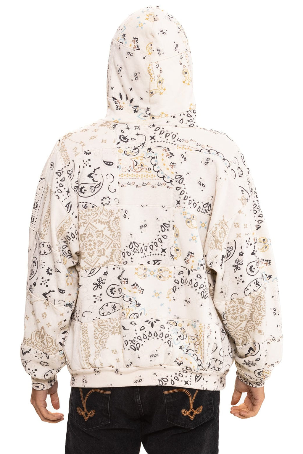 Classic BANDANA QUILTED RELAXED ZIP HOODIE - VINTAGE WHITE