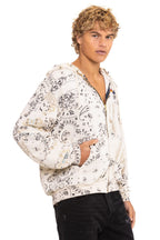 Classic BANDANA QUILTED RELAXED ZIP HOODIE - VINTAGE WHITE