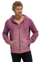 Classic BOLT STITCH 2 ZIP HOODIE - FADED BERRY
