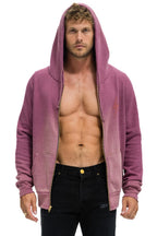 Classic BOLT STITCH 2 ZIP HOODIE - FADED BERRY