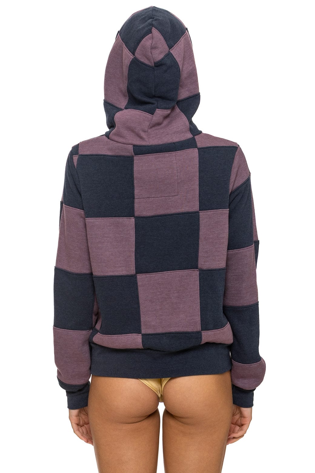 Classic CHECK QUILT ZIP HOODIE - CHARCOAL MOCHA