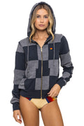 Classic CHECK QUILT ZIP HOODIE - HEATHER CHARCOAL