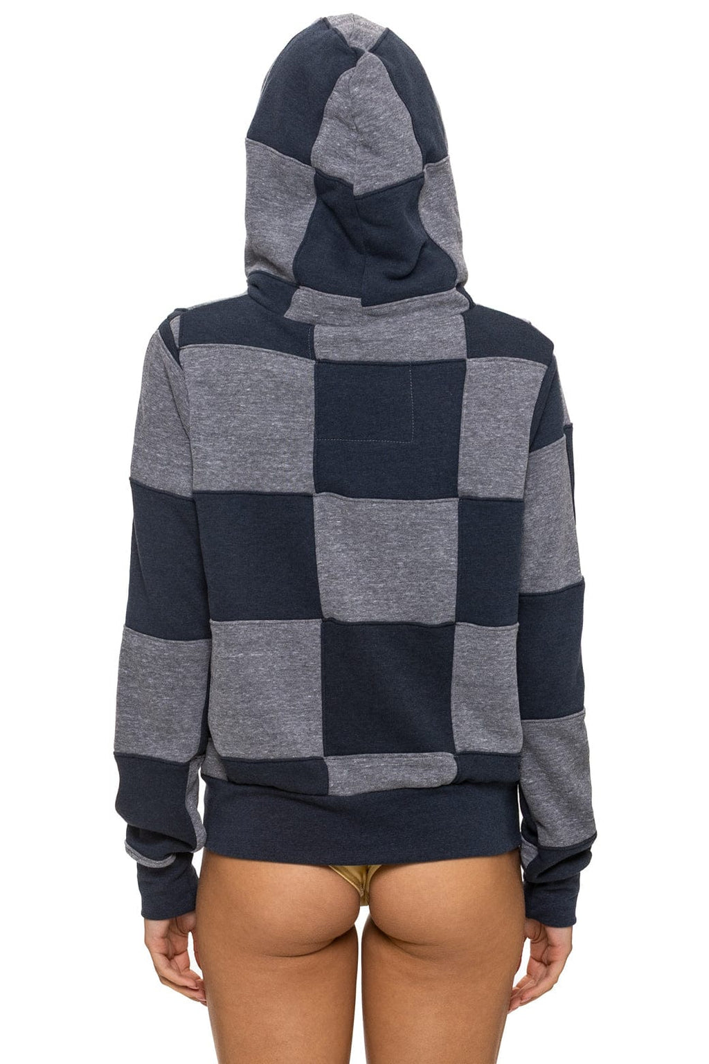 Classic CHECK QUILT ZIP HOODIE - HEATHER CHARCOAL