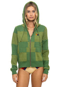Classic CHECK QUILT ZIP HOODIE - JUNGLE GREEN PALM