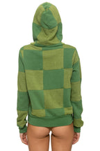 Classic CHECK QUILT ZIP HOODIE - JUNGLE GREEN PALM