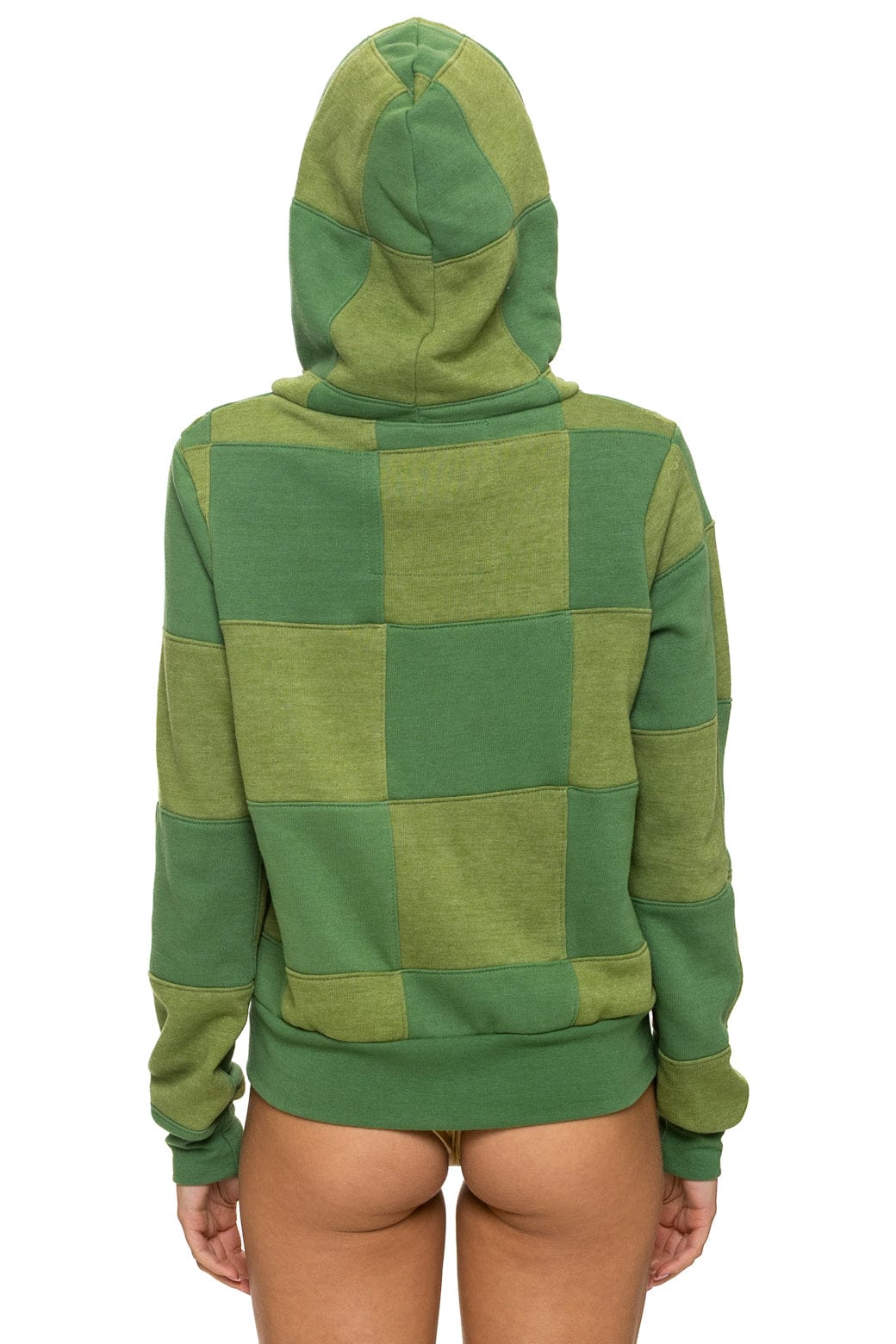 Classic CHECK QUILT ZIP HOODIE - JUNGLE GREEN PALM