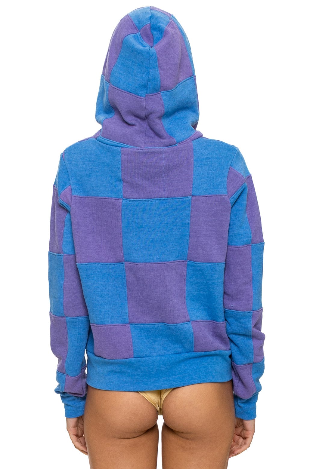 Classic CHECK QUILT ZIP HOODIE - LAVENDER OCEAN