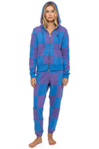 Classic CHECK QUILT ZIP HOODIE - LAVENDER OCEAN