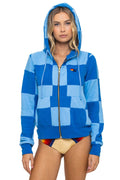 Classic CHECK QUILT ZIP HOODIE - SKY ADVENTURE BLUE