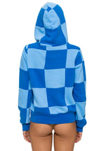 Classic CHECK QUILT ZIP HOODIE - SKY ADVENTURE BLUE