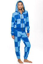 Classic CHECK QUILT ZIP HOODIE - SKY ADVENTURE BLUE