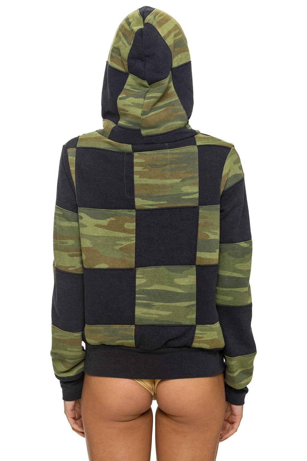 Classic CHECK QUILT ZIP HOODIE - SMOKE CAMO