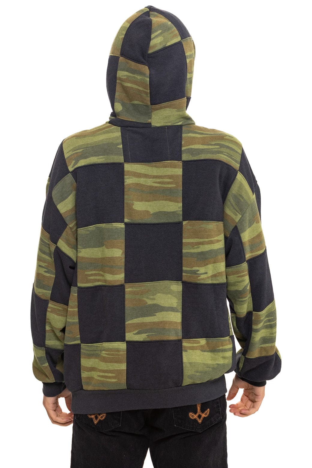 Classic CHECK QUILT RELAXED PULLOVER HOODIE - SMOKE CAMO